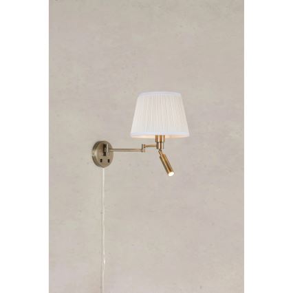 Markslöjd 109017 - LED-es fali lámpa PIVOT 1xE27/40W/230V + LED/4W krémszínű/sárgaréz