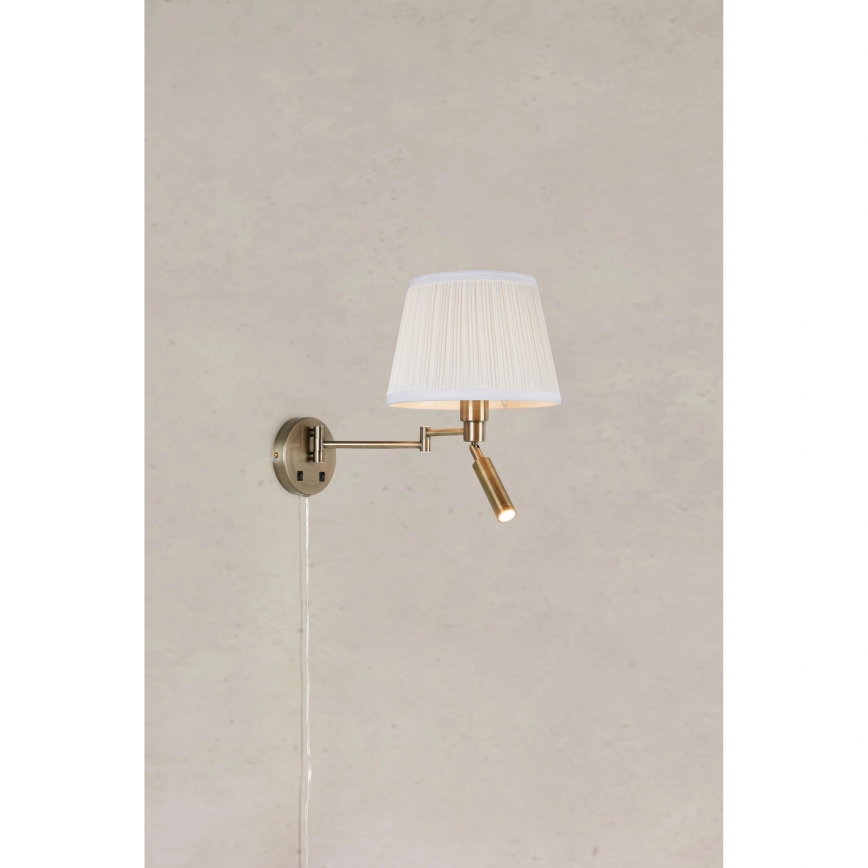 Markslöjd 109017 - LED-es fali lámpa PIVOT 1xE27/40W/230V + LED/4W krémszínű/sárgaréz