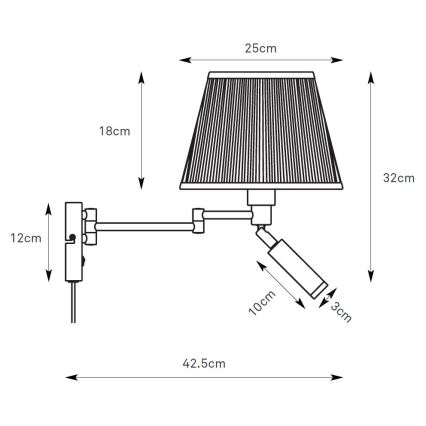Markslöjd 109017 - LED-es fali lámpa PIVOT 1xE27/40W/230V + LED/4W krémszínű/sárgaréz