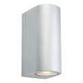 Markslöjd 109112 - ALOR kültéri, fényerőszabályozható fali lámpa, 2xLED/4,9W/230V, IP65, ezüst