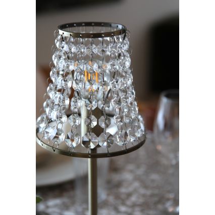 Markslöjd 109125 - LED, fényerőszabályozható, újratölthető, érintésvezérlésű asztali lámpa LIORA 1xE14/2W/2000 mAh sárgaréz