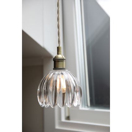 Markslöjd 109136 - GOTA kábeles függőlámpa 1xE14/40W/230V sárgaréz/átlátszó