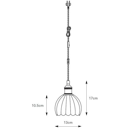 Markslöjd 109136 - GOTA zsinóros függőlámpa 1xE14/40W/230V, átm. 13 cm, sárgaréz/átlátszó