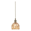 Markslöjd 109137 - Kábeles függeszték GOTA 1xE14/40W/230V átm. 13 cm füstös bézs/sárgaréz