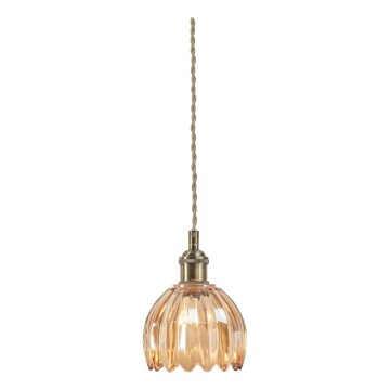 Markslöjd 109137 - Kábeles függeszték GOTA 1xE14/40W/230V átm. 13 cm füstös bézs/sárgaréz