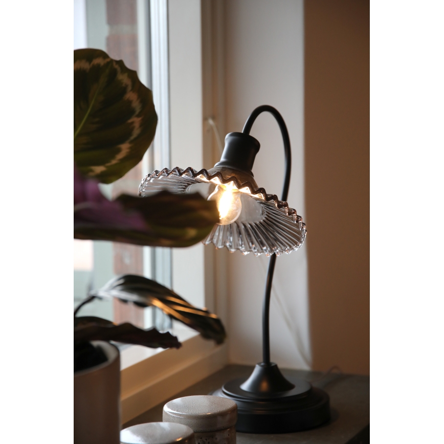 Markslöjd 109151 - Asztali lámpa NOVIA 1xE27/60W/230V fekete/füstszürke