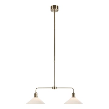 Markslöjd 109160 - VELA rúddal szerelt csillár 2xE27/60W/230V fehér/sárgaréz