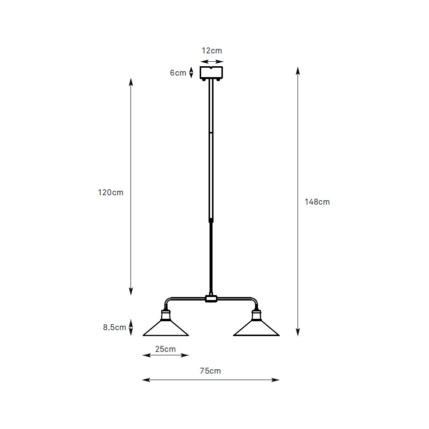 Markslöjd 109160 - VELA rúddal szerelt csillár 2xE27/60W/230V fehér/sárgaréz