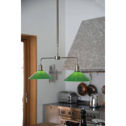 Markslöjd 109161 - VELA rúdon függesztett csillár 2xE27/60W/230V zöld/sárgaréz