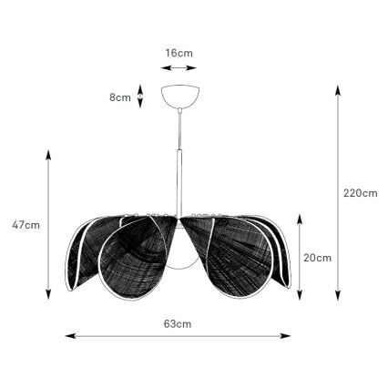 Markslöjd 109169 - STYRKA kábeles függőlámpa 1xE27/40W/230V, átmérő 63 cm, bézs