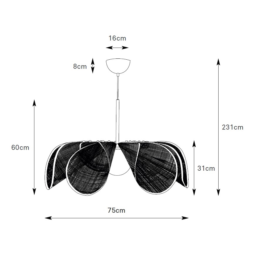 Markslöjd 109170 - STYRKA függőlámpa kábellel 1xE27/40W/230V, Ø 75 cm, bézs