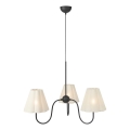 Markslöjd 109172 - Kábeles függőlámpa VEYA 3xE14/40W/230V átm. 90 cm lenvászon/fekete