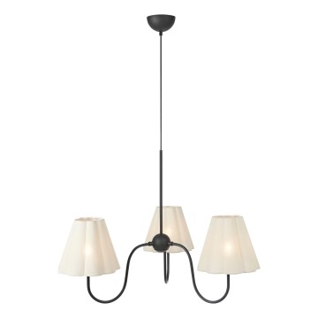 Markslöjd 109172 - Kábeles függőlámpa VEYA 3xE14/40W/230V átm. 90 cm lenvászon/fekete