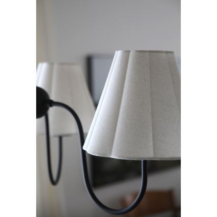 Markslöjd 109172 - Kábeles függőlámpa VEYA 3xE14/40W/230V átm. 90 cm lenvászon/fekete