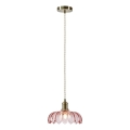 Markslöjd 109178 - KURAGE kábeles függőlámpa 1xE27/40W/230V sárgaréz/füstös rózsaszín