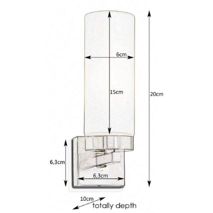 Markslöjd 234744 - Fürdőszobai fali lámpa STELLA 1xE14/40W/230V IP44