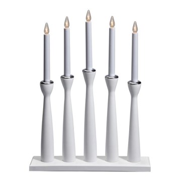 Markslöjd 702229 - Karácsonyi gyertyatartó MASESKÄR 5xE10/3W/230V fehér