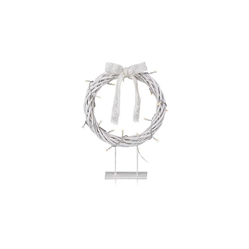 Markslöjd 703107 - Karácsonyi dekor KILSTORP LED/1,2W/3xAA koszorú 35 cm fehér