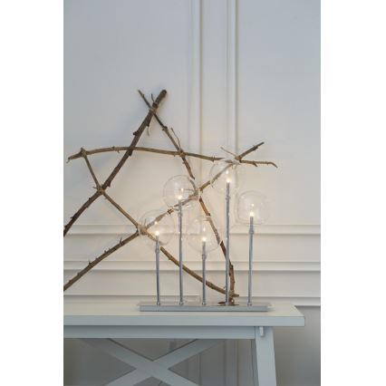 Markslöjd 703519 - Karácsonyi gyertyatartó MÄSTER 7xE5/0,8W/230/12V matt króm