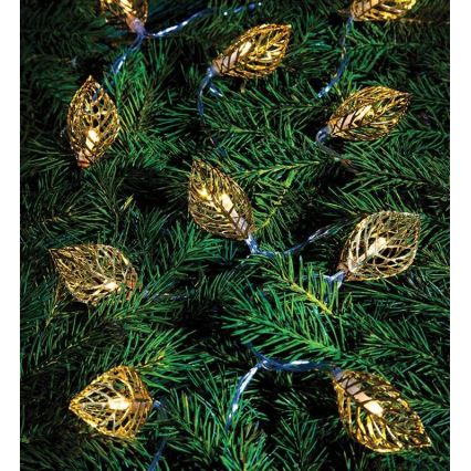 Markslöjd 703859 - LED dekorációs fényfüzér LEAF LED/3xAA 1,85m meleg fehér