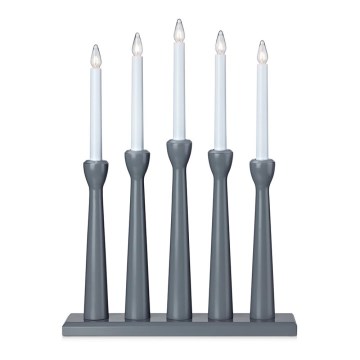 Markslöjd 704197 - Karácsonyi gyertyatartó MASESKÄR 5xE10/3W/230V szürke