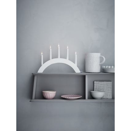 Markslöjd 704469 - Karácsonyi gyertyatartó ATLE 5xE10/3W/230V fehér