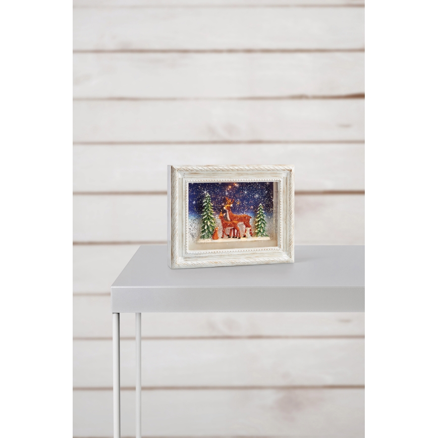 Markslöjd 705554 - LED karácsonyi dekoráció REINHARD LED/0,06W/4xAA/meleg fehér fehér/patina