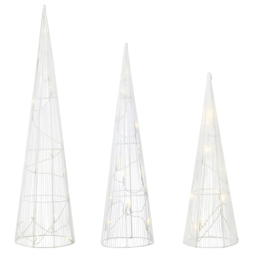 Markslöjd 705747 - 3 darabos LED karácsonyi dekoráció készlet DUNGE LED/2,7W/4,5V fehér