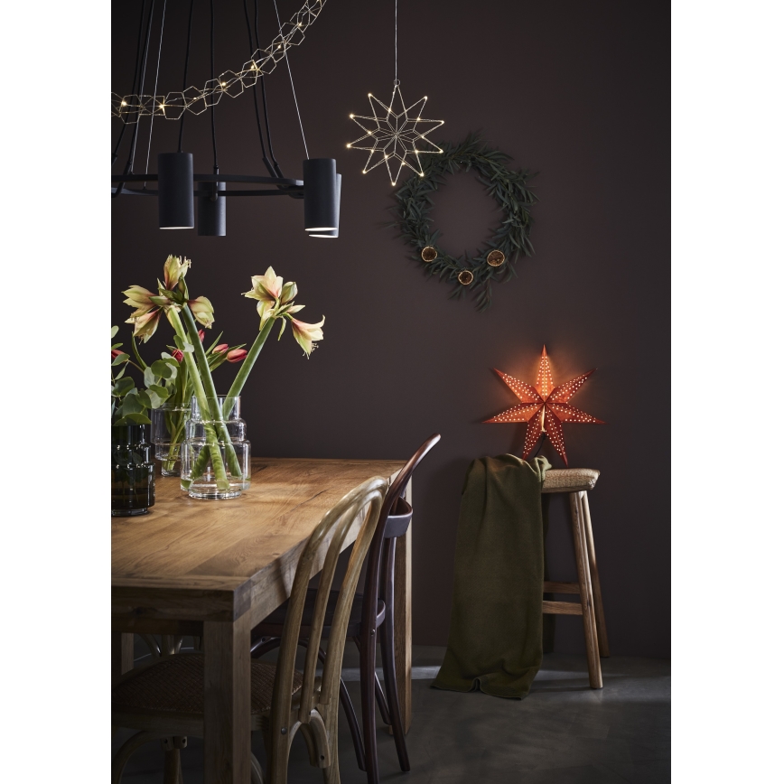 Markslöjd 705807 - Karácsonyi dekoráció EMBLA 1xE14/6W/230V átm. 45 cm barna