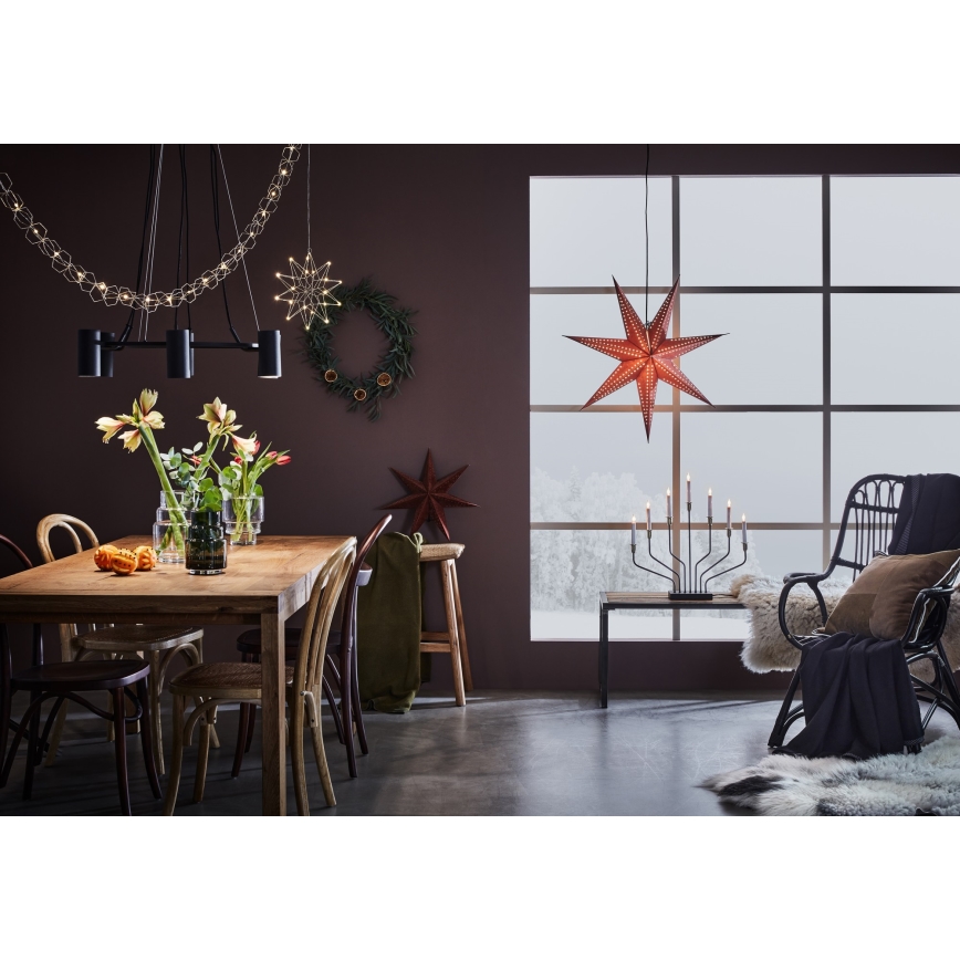 Markslöjd 705808 - Karácsonyi dekoráció EMBLA 1xE14/25W/230V átm. 75 cm barna