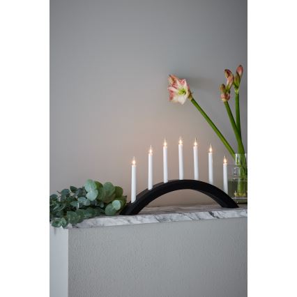 Markslöjd 705956 - Karácsonyi gyertyatartó AVENTO 7xE10/3W/230V fekete