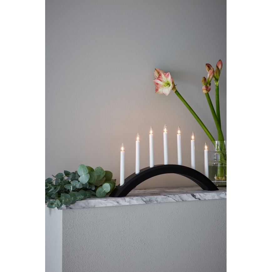 Markslöjd 705956 - Karácsonyi gyertyatartó AVENTO 7xE10/3W/230V fekete