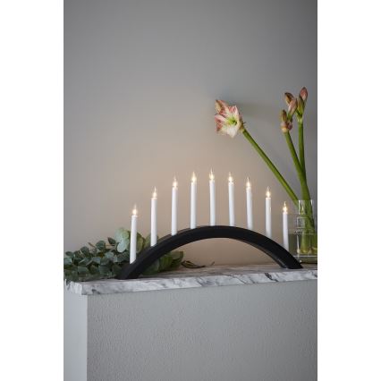 Markslöjd 705957 - Karácsonyi gyertyatartó AVENTO 9xE10/3W/230V fekete