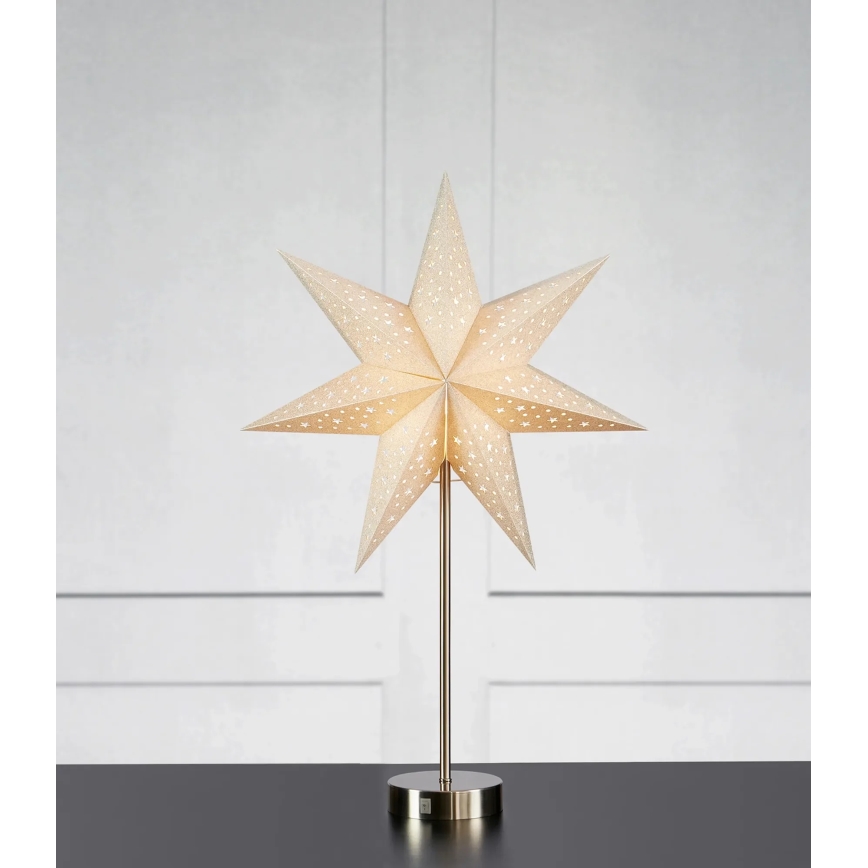 Markslöjd 706053 - LED karácsonyi dekoráció MATHILDA LED/0,2W/3xAA 68 cm bézs/matt króm