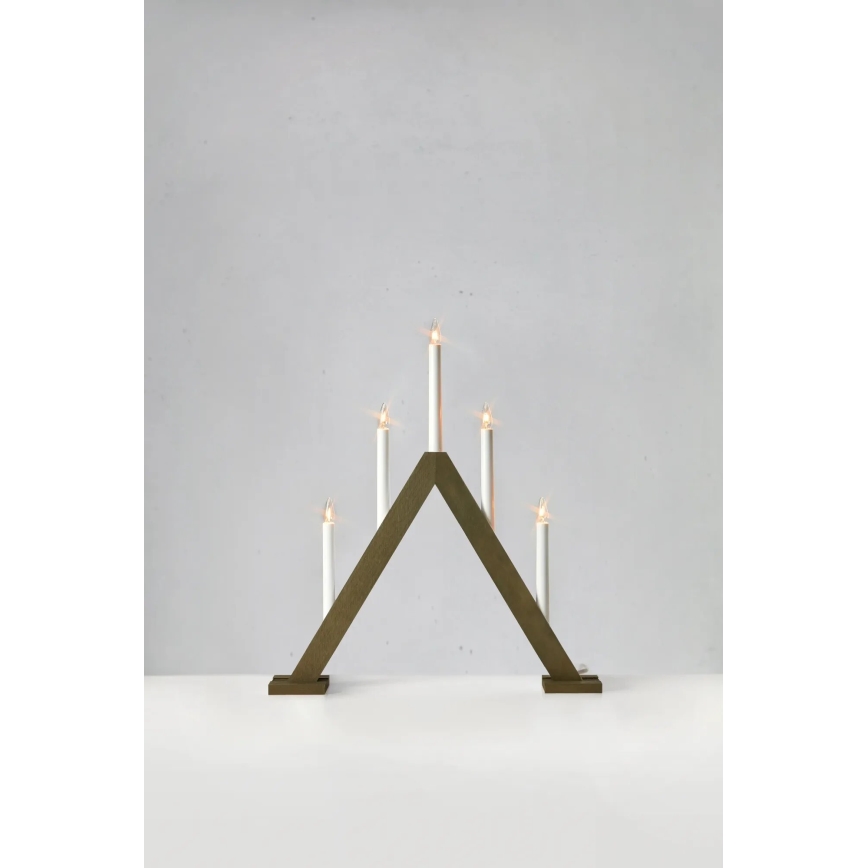 Markslöjd 706224 - karácsonyi gyertyatartó ARIELE 5xE10/3W/230V fenyő/barna