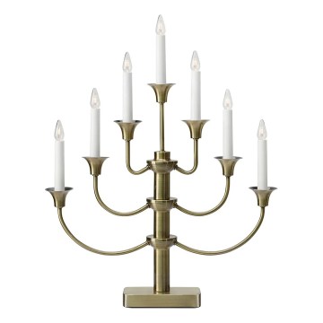 Markslöjd 706282 - Karácsonyi gyertyatartó GYLLING 7xE10/3W/230V sárgaréz