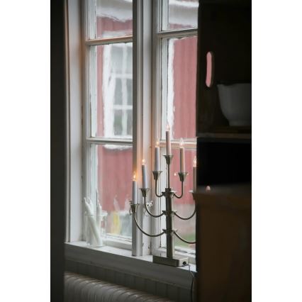Markslöjd 706282 - Karácsonyi gyertyatartó GYLLING 7xE10/3W/230V sárgaréz
