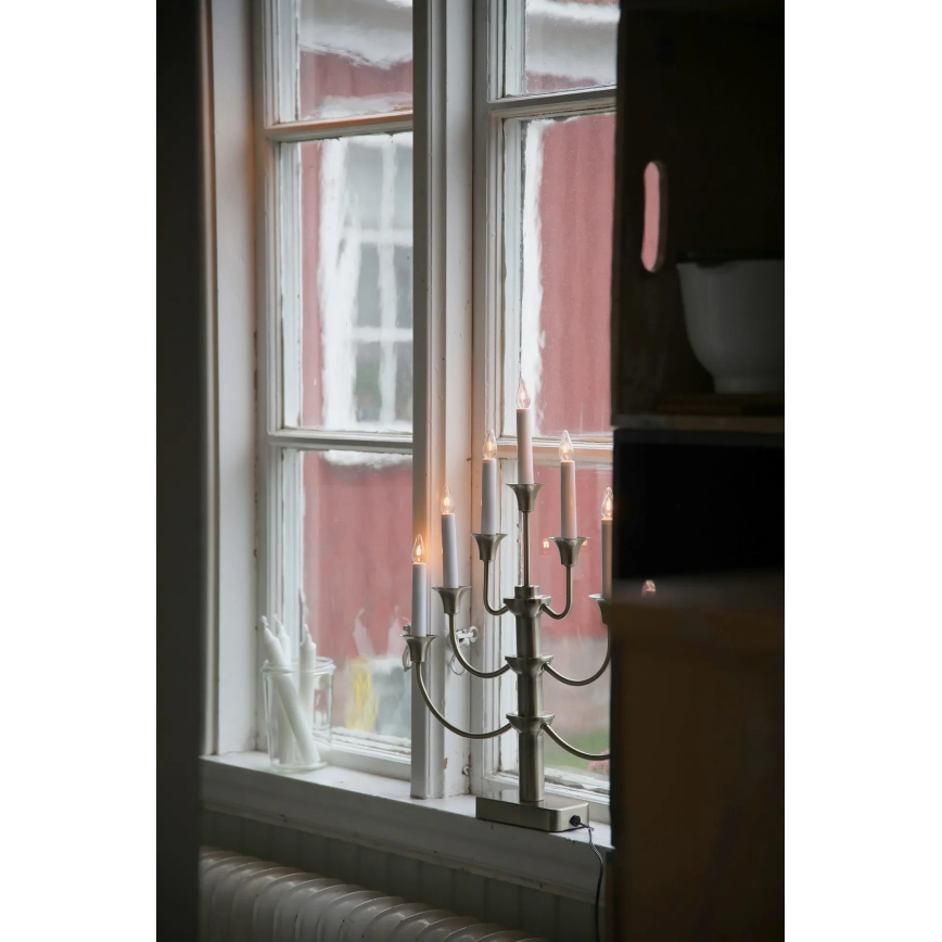 Markslöjd 706282 - Karácsonyi gyertyatartó GYLLING 7xE10/3W/230V sárgaréz