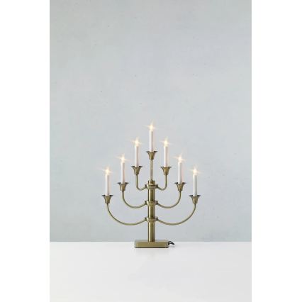 Markslöjd 706282 - Karácsonyi gyertyatartó GYLLING 7xE10/3W/230V sárgaréz
