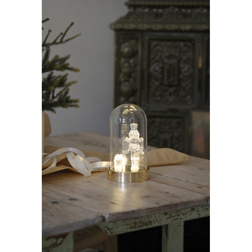 Markslöjd 706527 - LED karácsonyi dekoráció ISLA LED/0,12W/3xAA sárgaréz/diótörő