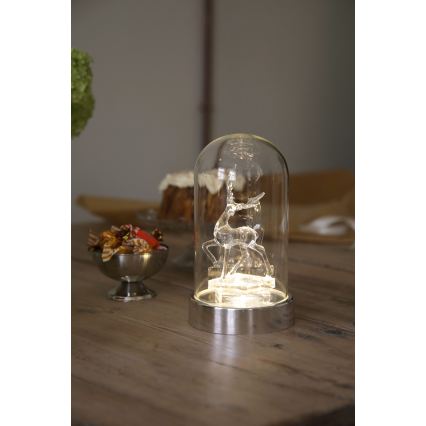 Markslöjd 706528 - LED karácsonyi dekoráció ISLA LED/0,06W/3xAA fényes króm/rénszarvas