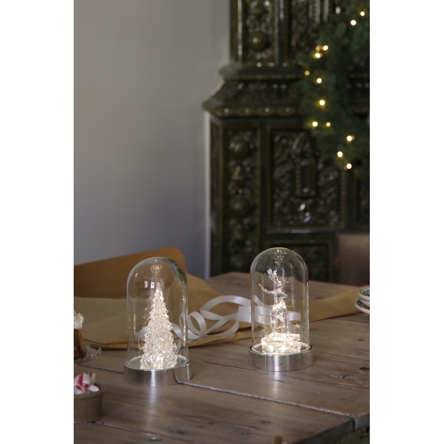 Markslöjd 706528 - LED karácsonyi dekoráció ISLA LED/0,06W/3xAA fényes króm/rénszarvas
