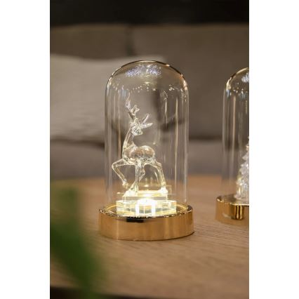Markslöjd 706529 - LED karácsonyi dekoráció ISLA LED/0,06W/3xAA sárgaréz/rénszarvas