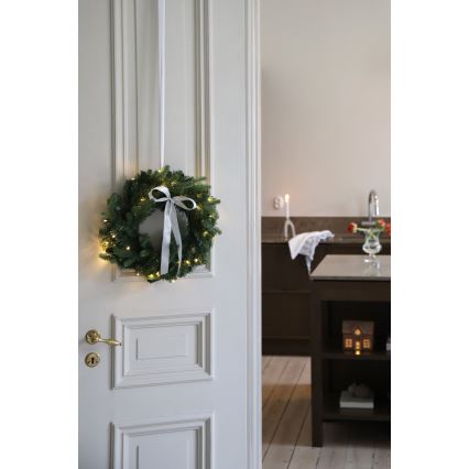 Markslöjd 706542 - LED kültéri karácsonyi koszorú VINTRA LED/1,8W/3xAA átm. 40 cm IP44 meleg fehér