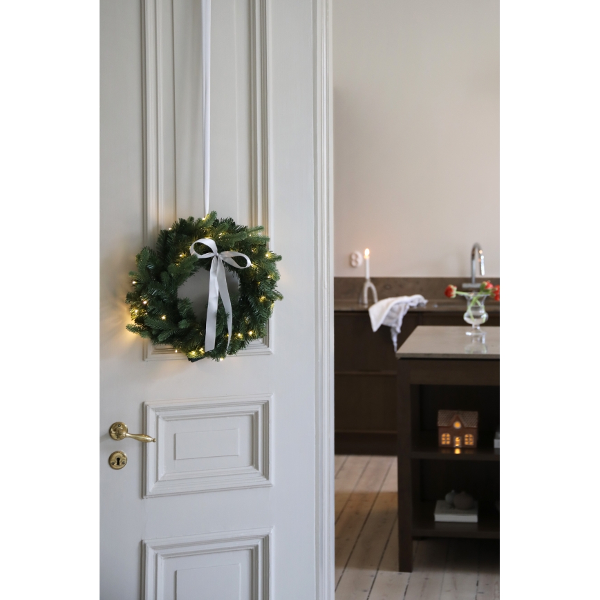 Markslöjd 706542 - LED kültéri karácsonyi koszorú VINTRA LED/1,8W/3xAA átm. 40 cm IP44 meleg fehér