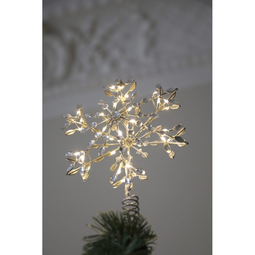 Markslöjd 706555 - LED karácsonyi csillag karácsonyfa tetejére GLINA LED/2,16W/2xAA ezüst