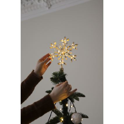 Markslöjd 706556 - LED karácsonyfa csúcsdísz GLINA LED/2,16W/2xAA arany