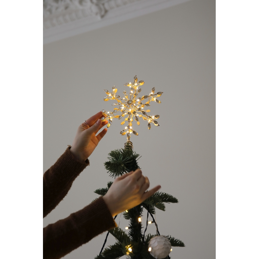 Markslöjd 706556 - LED karácsonyfa csúcsdísz GLINA LED/2,16W/2xAA arany