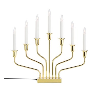 Markslöjd 706561 - Karácsonyi gyertyatartó BROSA 7xE10/3W/230V aranyszínű