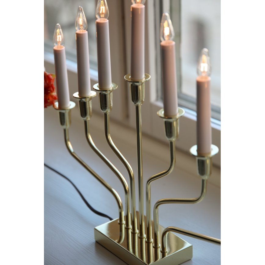 Markslöjd 706561 - Karácsonyi gyertyatartó BROSA 7xE10/3W/230V aranyszínű